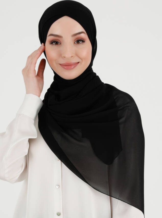 Boneli Çapraz Şifon Şal - 2