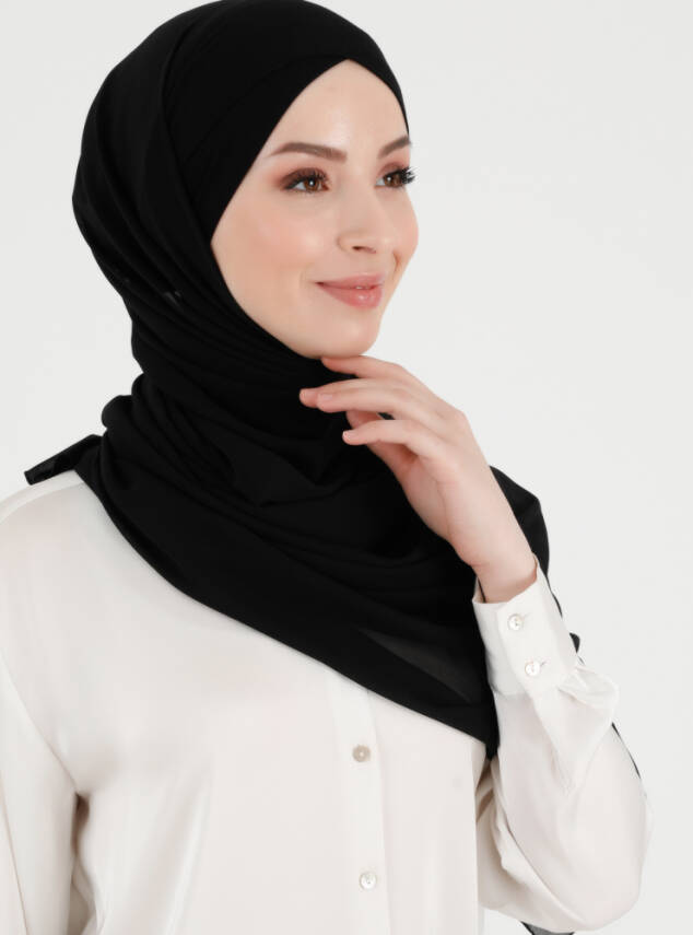 Boneli Çapraz Şifon Şal - 3