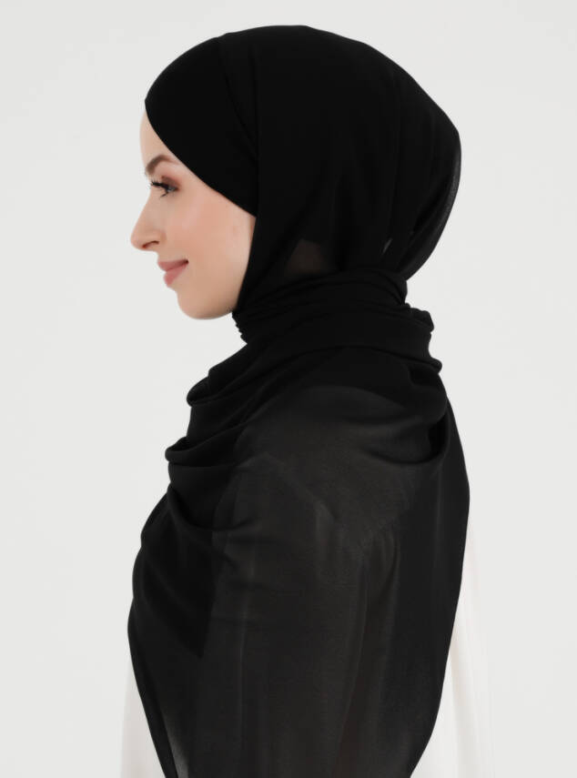 Boneli Çapraz Şifon Şal - 4