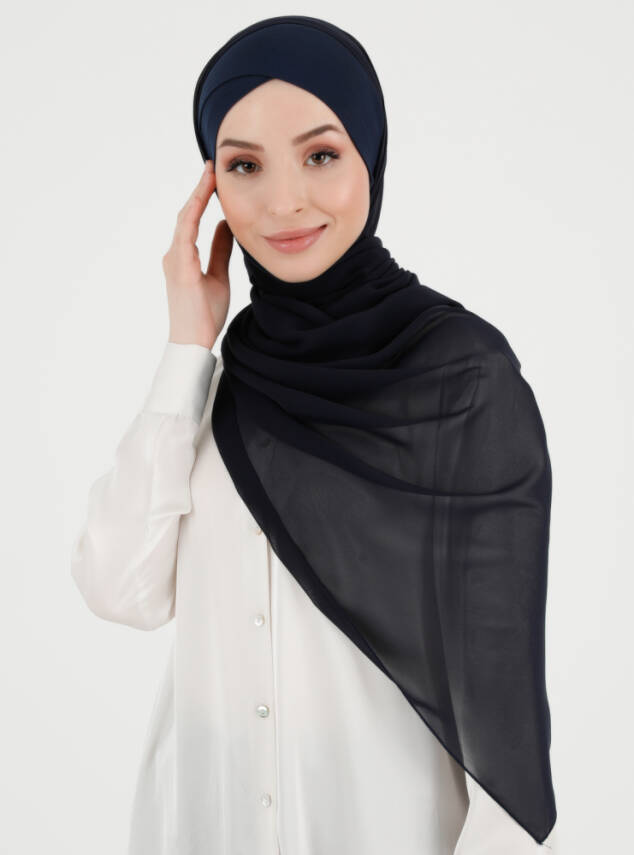 Boneli Çapraz Şifon Şal - 6