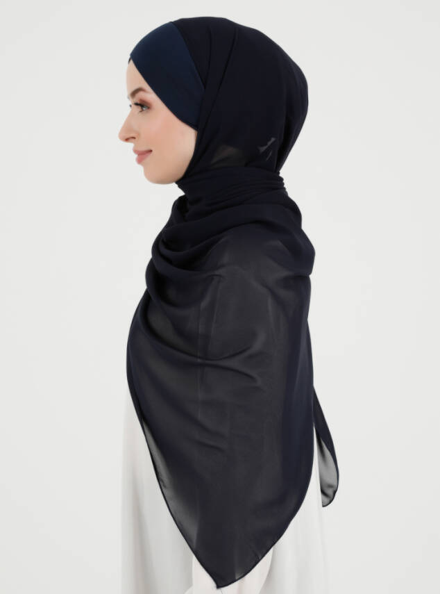 Boneli Çapraz Şifon Şal - 8