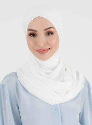 Boneli Çapraz Şifon Şal - 10