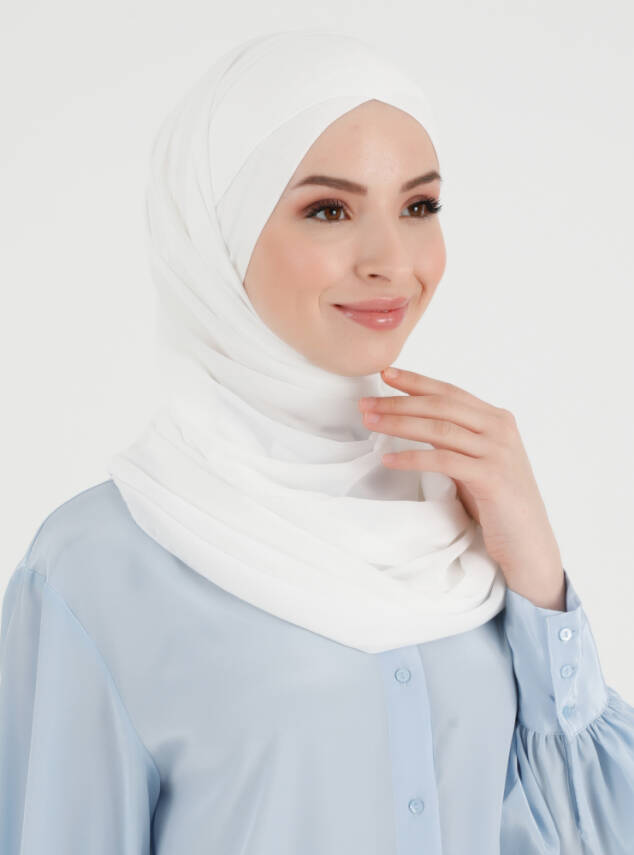 Boneli Çapraz Şifon Şal - 11
