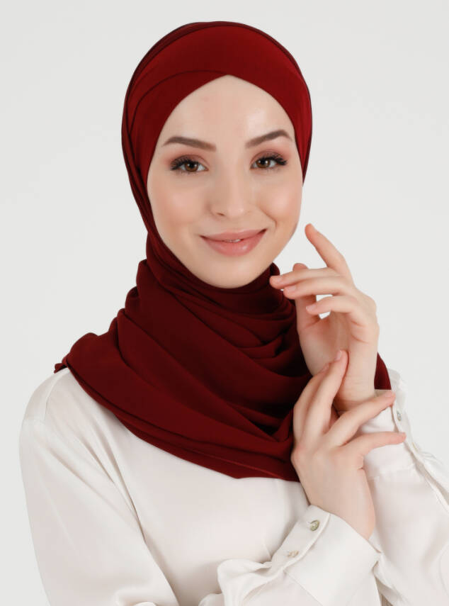 Boneli Çapraz Şifon Şal - 15