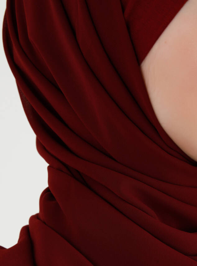 Boneli Çapraz Şifon Şal - 17