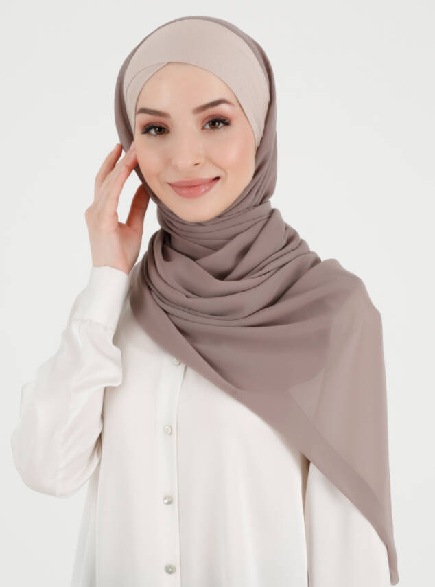 Boneli Çapraz Şifon Şal - 25