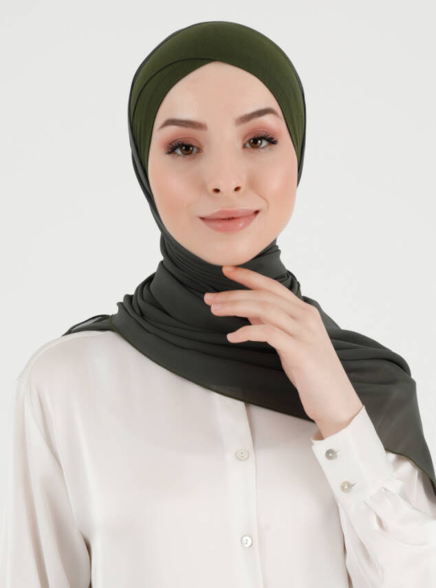 Boneli Çapraz Şifon Şal - 34