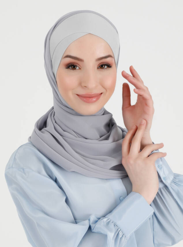 Boneli Çapraz Şifon Şal - 37