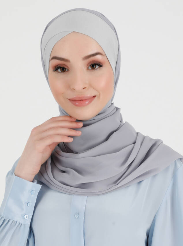 Boneli Çapraz Şifon Şal - 40