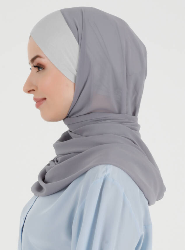 Boneli Çapraz Şifon Şal - 43