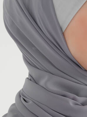 Boneli Çapraz Şifon Şal - 44