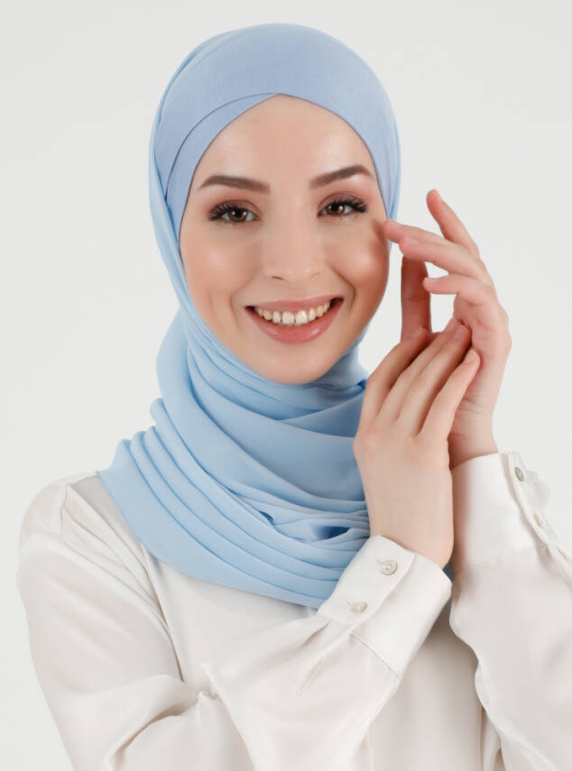 Boneli Çapraz Şifon Şal - 45