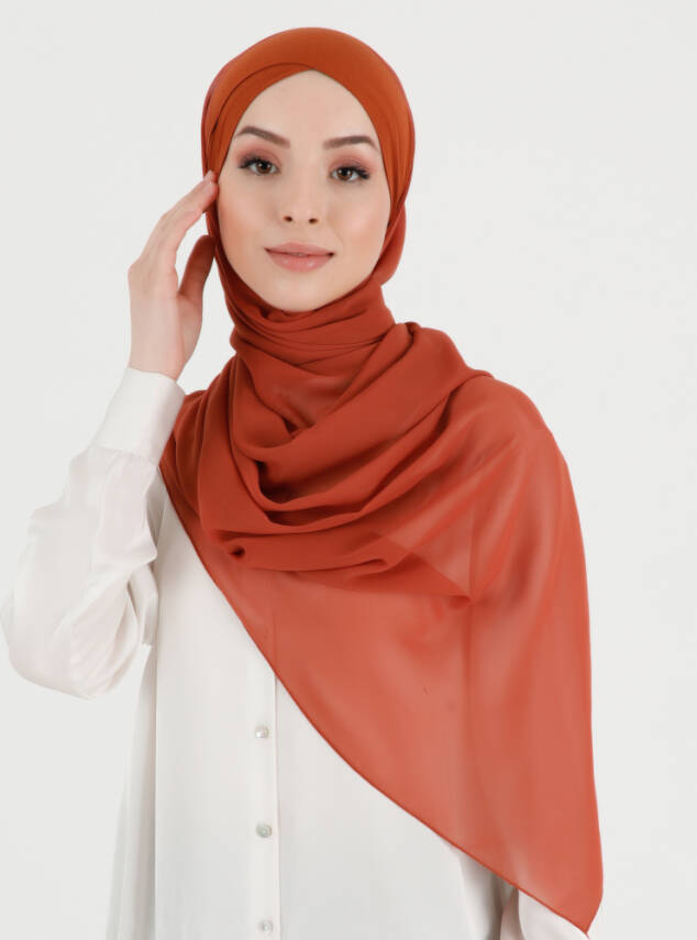 Boneli Çapraz Şifon Şal - 49