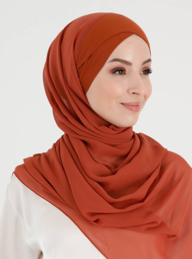 Boneli Çapraz Şifon Şal - 50