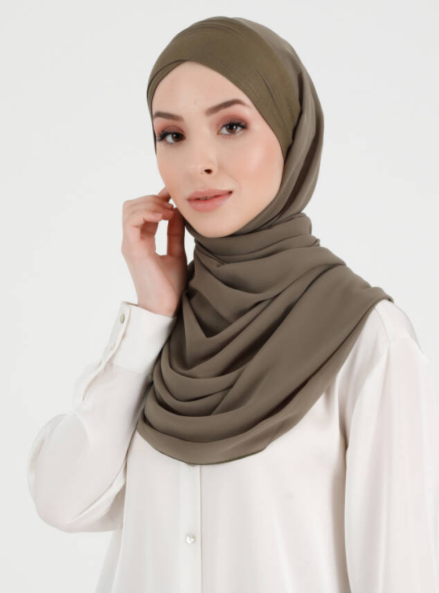 Boneli Çapraz Şifon Şal - 53