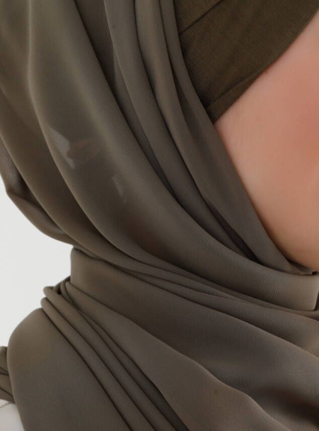 Boneli Çapraz Şifon Şal - 56