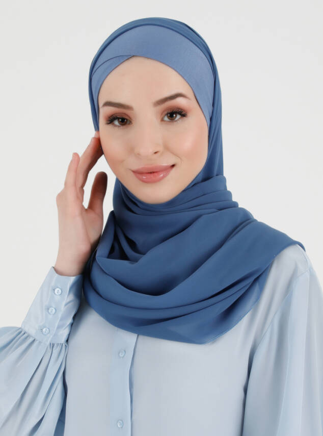 Boneli Çapraz Şifon Şal - 57