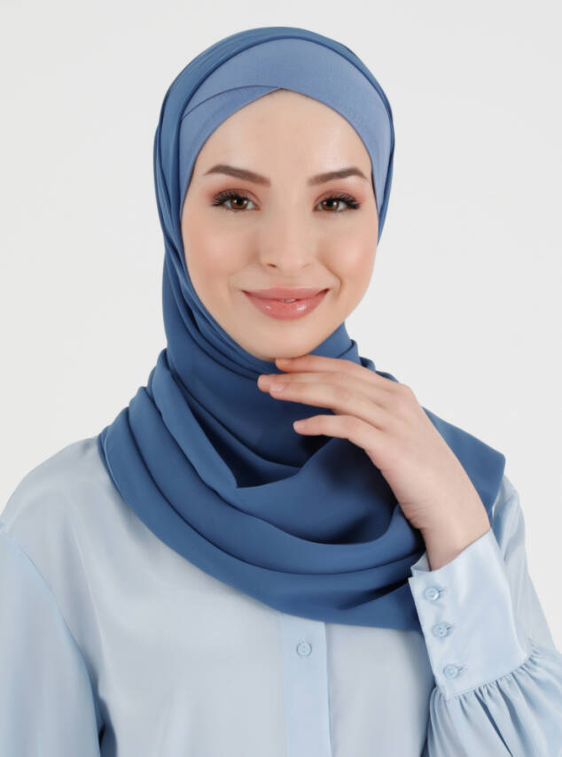 Boneli Çapraz Şifon Şal - 58