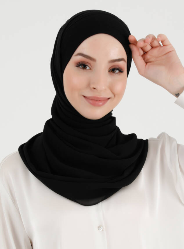 Boneli Düz Şifon Şal - 2