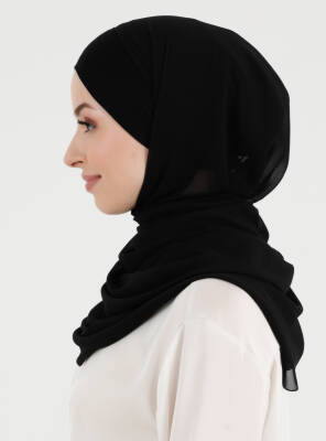 Boneli Düz Şifon Şal - 4