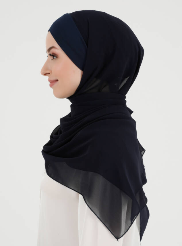 Boneli Düz Şifon Şal - 8