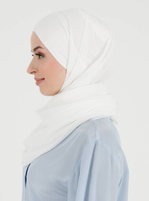 Boneli Düz Şifon Şal - 12