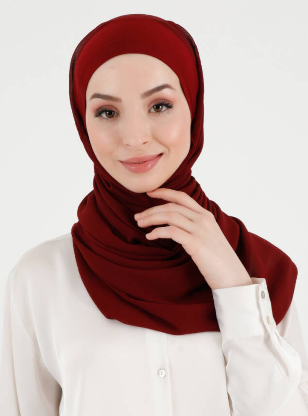 Boneli Düz Şifon Şal - 14