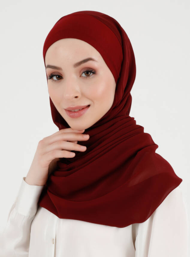 Boneli Düz Şifon Şal - 15