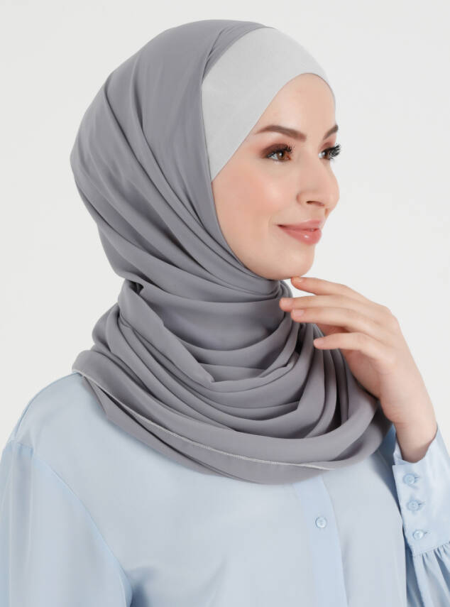 Boneli Düz Şifon Şal - 30