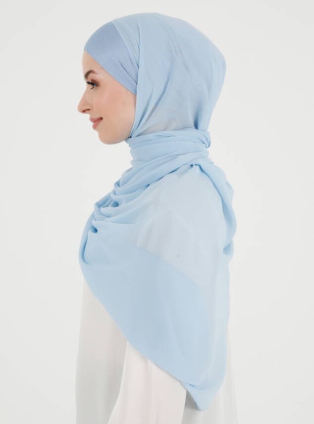 Boneli Düz Şifon Şal - 34