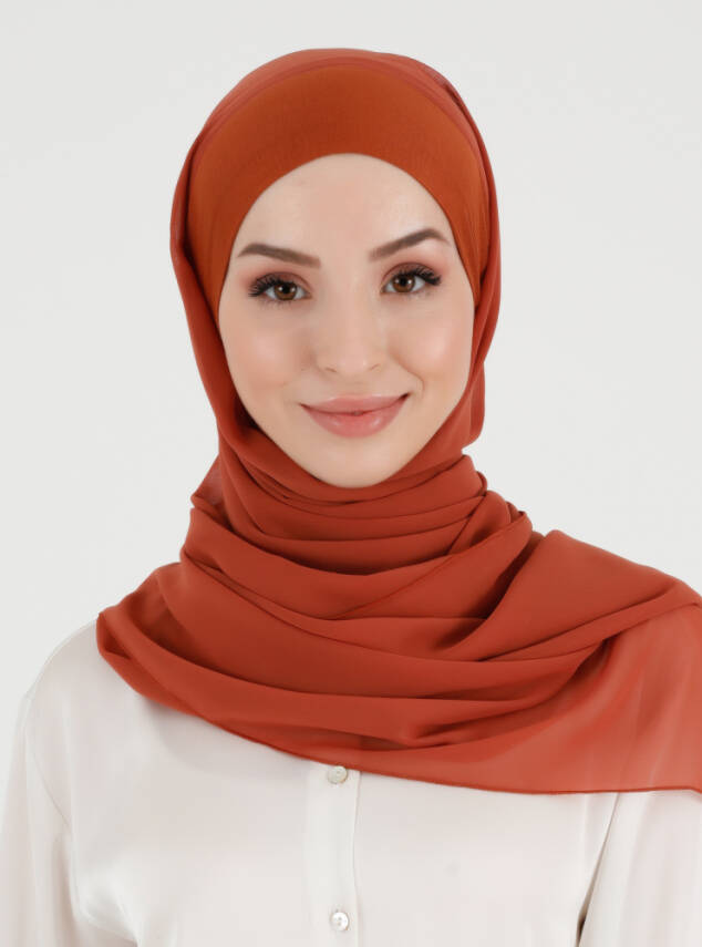 Boneli Düz Şifon Şal - 37