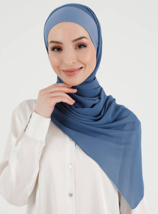 Boneli Düz Şifon Şal - 40