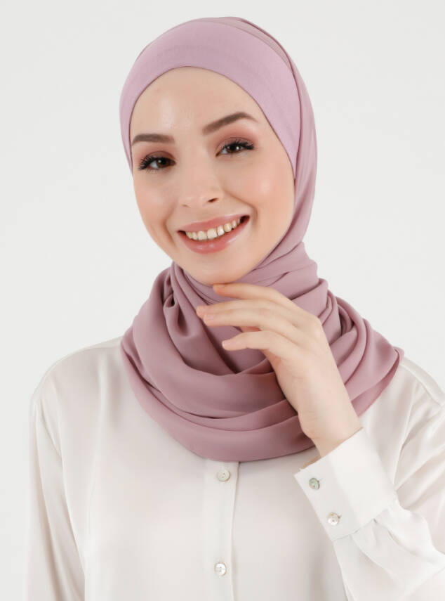 Boneli Düz Şifon Şal - 44