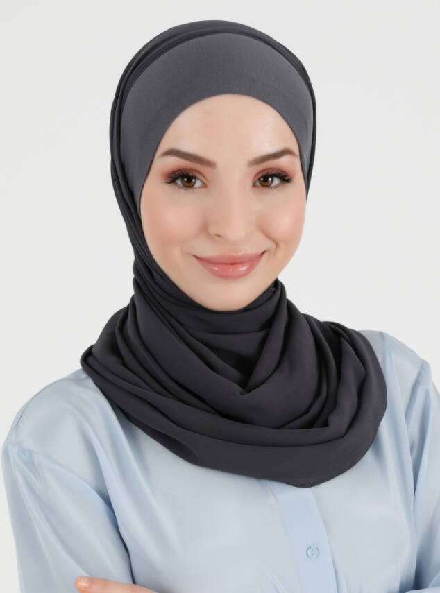 Boneli Düz Şifon Şal - 49