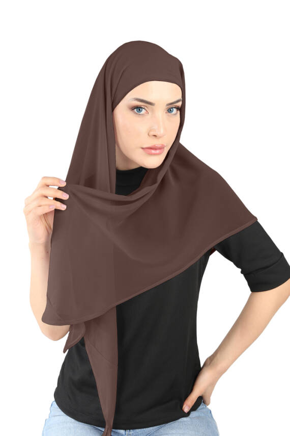 Boneli Şifon Oval Eşarp - 1