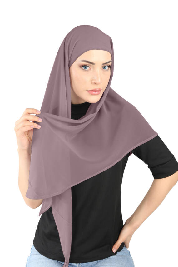 Boneli Şifon Oval Eşarp - 124