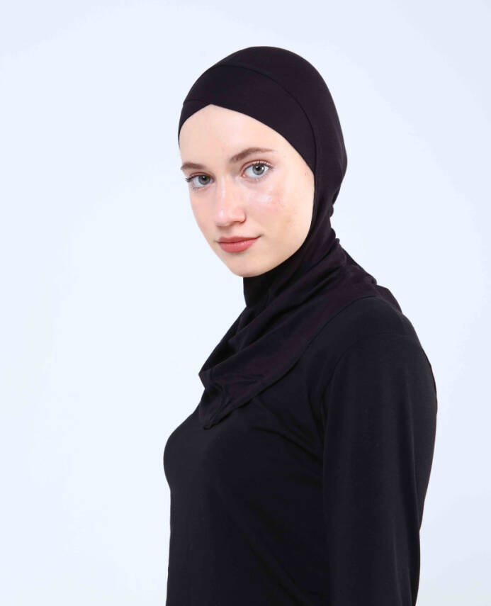 Çapraz Hijab Türban Çapraz Boyunluklu Bone - 5
