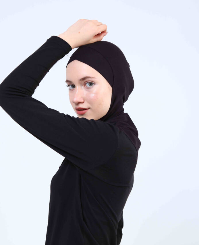 Çapraz Hijab Türban Çapraz Boyunluklu Bone - 6