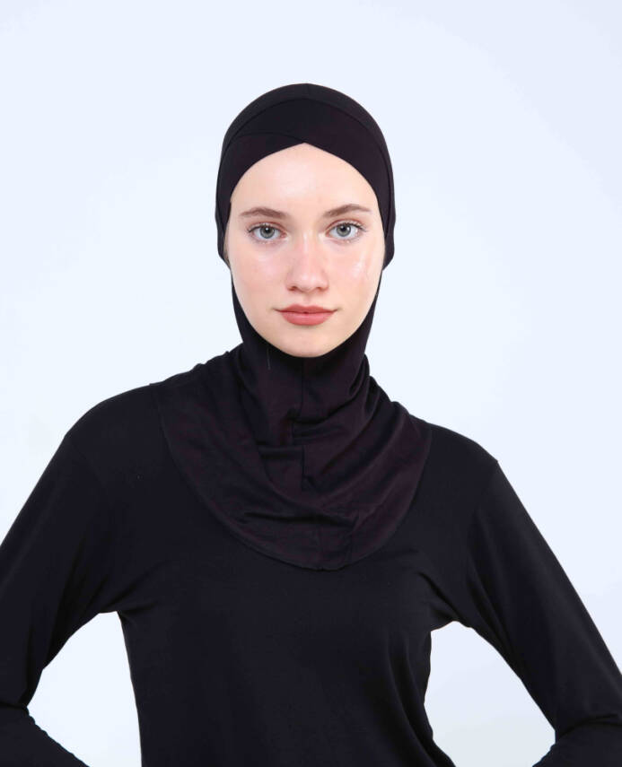 Çapraz Hijab Türban Çapraz Boyunluklu Bone - 10