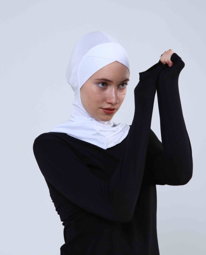 Çapraz Hijab Türban Çapraz Boyunluklu Bone - 11