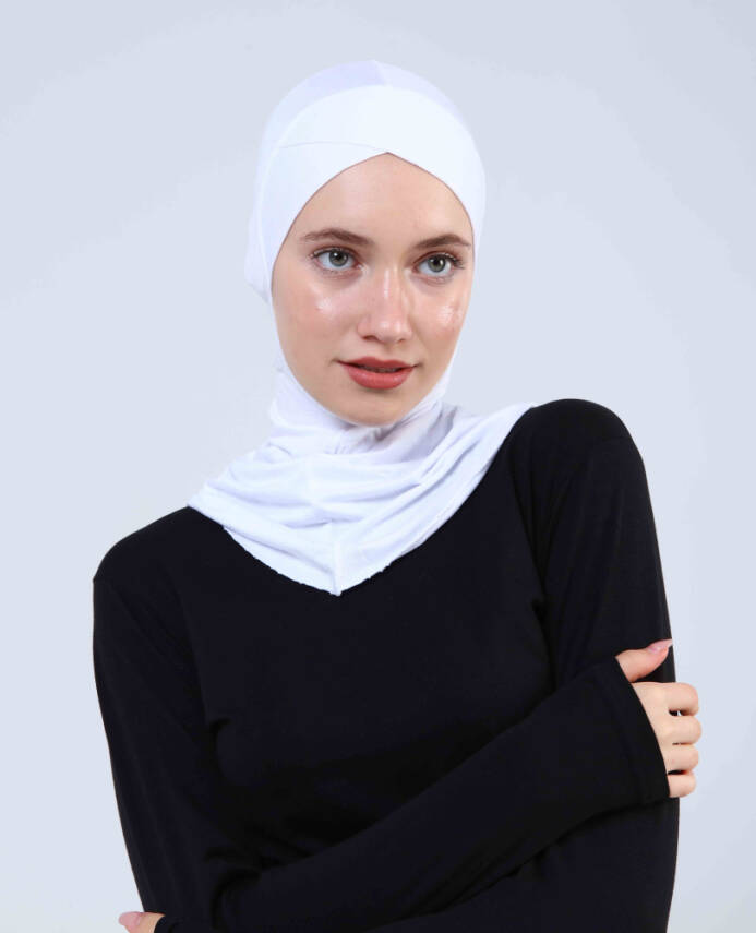Çapraz Hijab Türban Çapraz Boyunluklu Bone - 14