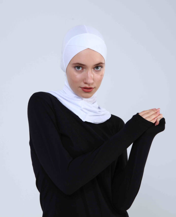 Çapraz Hijab Türban Çapraz Boyunluklu Bone - 19