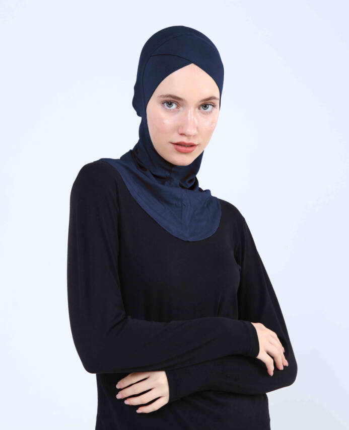 Çapraz Hijab Türban Çapraz Boyunluklu Bone - 21