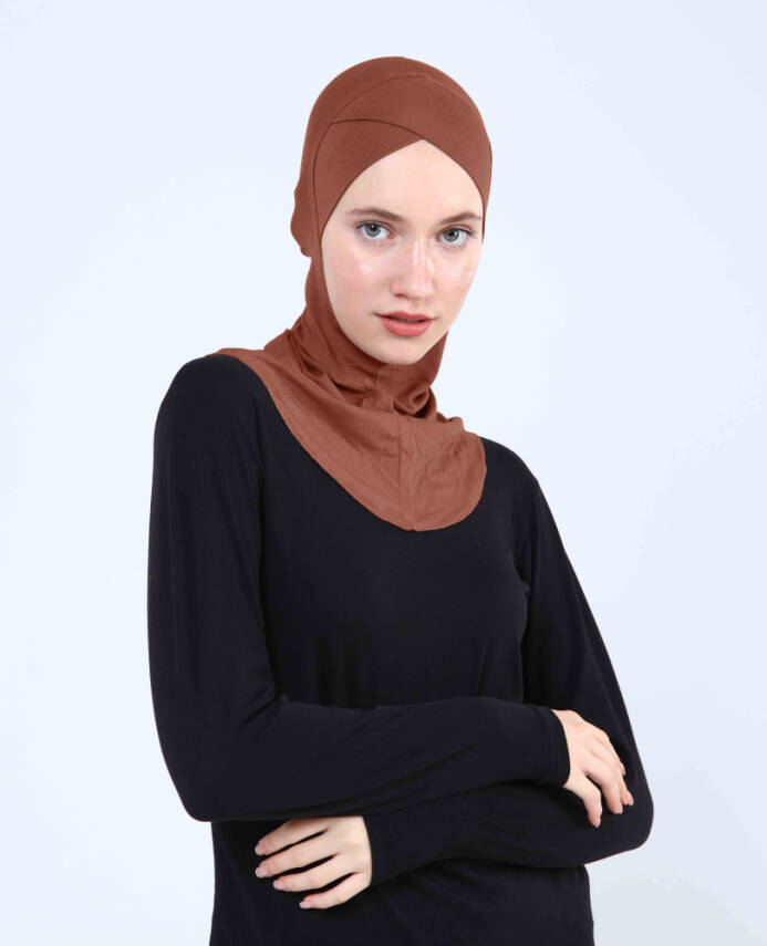 Çapraz Hijab Türban Çapraz Boyunluklu Bone - 33