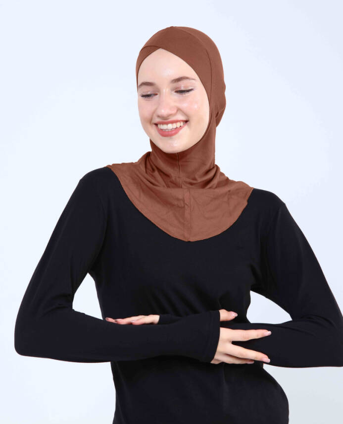 Çapraz Hijab Türban Çapraz Boyunluklu Bone - 34