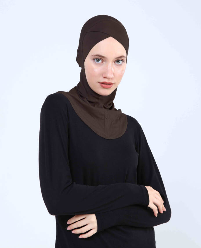 Çapraz Hijab Türban Çapraz Boyunluklu Bone - 37