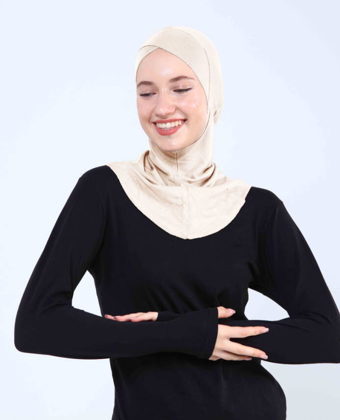 Çapraz Hijab Türban Çapraz Boyunluklu Bone - 54