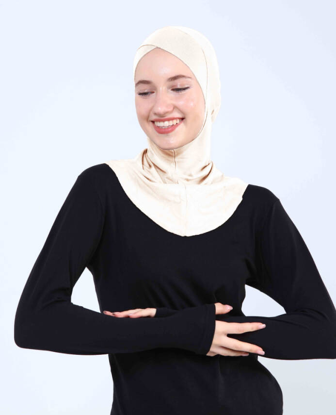 Çapraz Hijab Türban Çapraz Boyunluklu Bone - 58