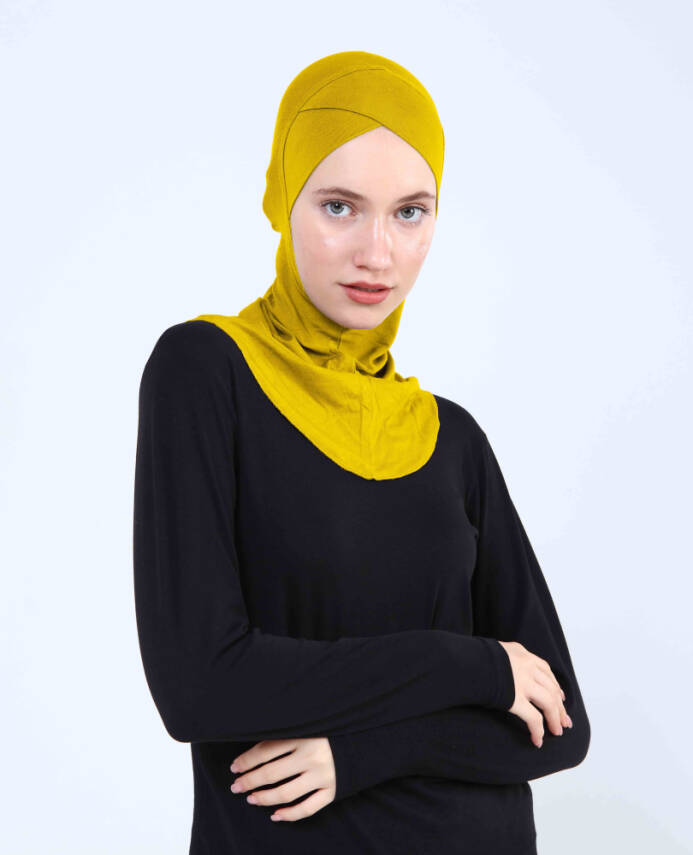 Çapraz Hijab Türban Çapraz Boyunluklu Bone - 73