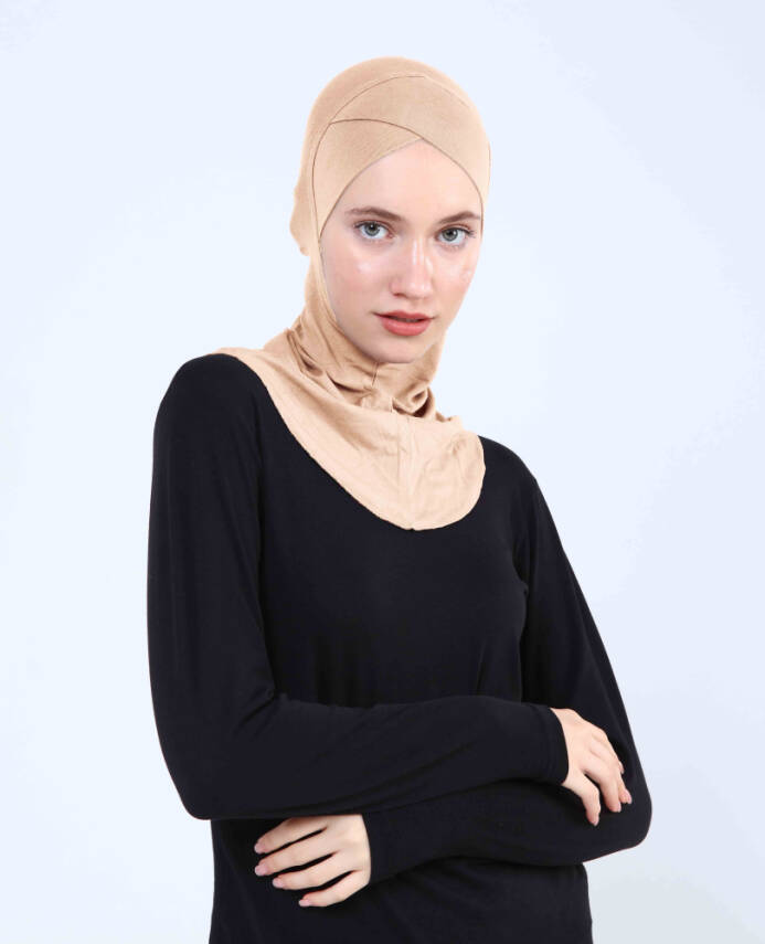 Çapraz Hijab Türban Çapraz Boyunluklu Bone - 135